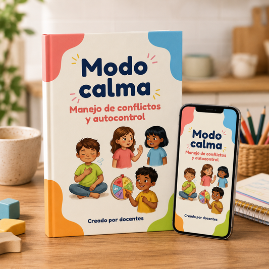 Modo Calma: Manejo de Conflictos y Autocontrol. Un paso a paso para que resuelvan solos el enojo o la pelea y puedan regularse sin que lo tengas que resolver vos.