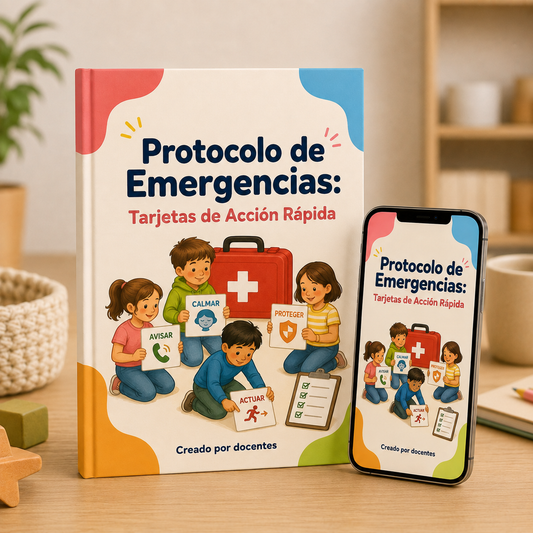 Protocolo de Emergencias: Tarjetas de Acción Rápida para el aula, con los pasos exactos ante situaciones reales,
